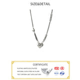 S925 Heart Tassel Necklace Women Wedding Jewelry