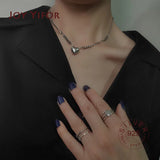S925 Heart Tassel Necklace Women Wedding Jewelry