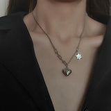 S925 Heart Tassel Necklace Women Wedding Jewelry