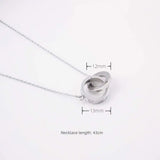 S925 Double Ring Pendant Necklace for Women