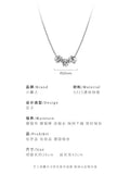 S925 Silver Necklace with Rhinestone Bean Beads Chain for Women