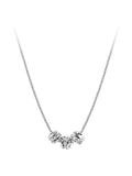 S925 Silver Necklace with Rhinestone Bean Beads Chain for Women