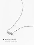 S925 Silver Necklace with Rhinestone Bean Beads Chain for Women