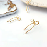 18K Gold Plated Bow Earrings, Hypoallergenic for Women