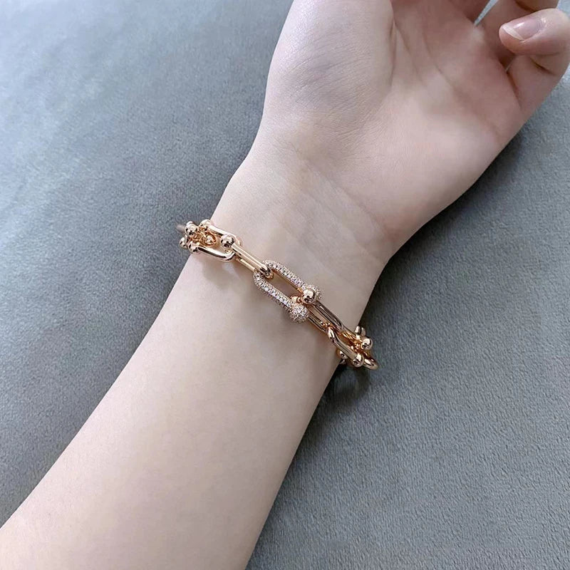 S925 Sterling Silver Horseshoe Bracelet Women's Jewelry