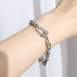 S925 Sterling Silver Horseshoe Bracelet Women's Jewelry