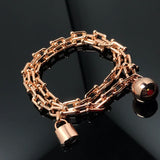 S925 Silver Horseshoe Bell Lock Bracelet Women's Jewelry