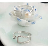 S925 Silver Adjustable Ring Setting for Fresh Water Pearl