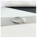 S925 Silver Adjustable Ring Setting for Fresh Water Pearl