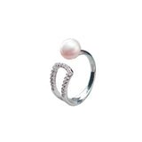 S925 Silver Adjustable Ring Setting for Fresh Water Pearl