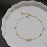 S925 Silver Plated Bracelet Women's Fried Dough Twist Bow Clover Hand Jewelry