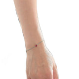 S925 Silver Plated 14K Red Heart Bracelet Women's Japanese Gem