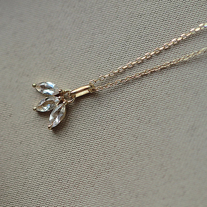 S925 Silver Plated 14K French Necklace Japanese Collarbone Pendant