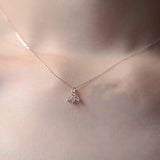 S925 Silver Plated 14K French Necklace Japanese Collarbone Pendant