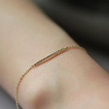 14K Gold Plated Diamond Bracelet, Elegant and Versatile Thin Design
