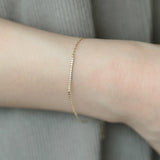 14K Gold Plated Diamond Bracelet, Elegant and Versatile Thin Design