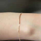14K Gold Plated Diamond Bracelet, Elegant and Versatile Thin Design