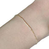 14K Gold Plated Diamond Bracelet, Elegant and Versatile Thin Design