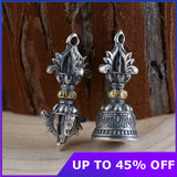 Thai Silver Vajra Bell Pendant for Men