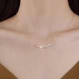 S925 Sterling Silver Ribbon Knot Necklace Clavicle Chain