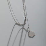 S925 Sterling Silver Double Layer Necklace Women's Accessory