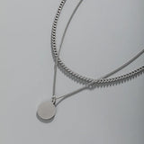 S925 Sterling Silver Double Layer Necklace Women's Accessory