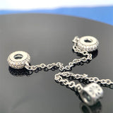925 Silver Safety Chain for Bracelet with Logo Design