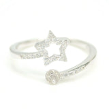 S925 Sterling Silver Open Star Pearl Ring Mounting