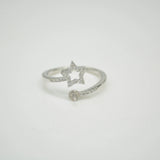 S925 Sterling Silver Open Star Pearl Ring Mounting