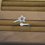S925 Sterling Silver Open Star Pearl Ring Mounting