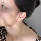 Opal Zircon Pearl Stud Earrings 925 Sterling Silver Women's Jewelry