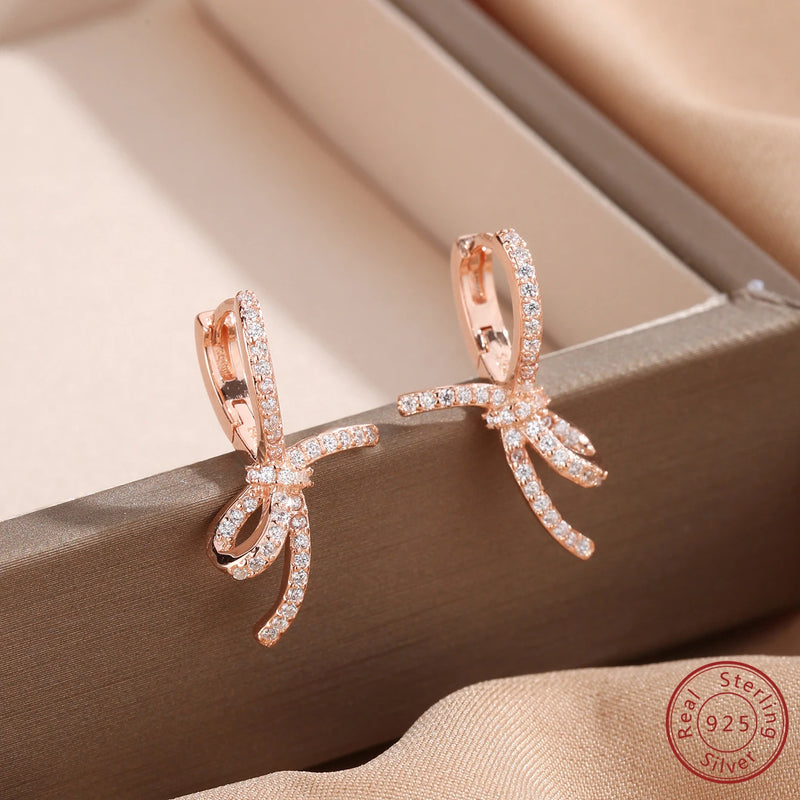 S925 Sterling Silver Tie Knot Earrings