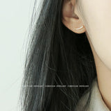S925 Silver Smiley Face Earrings with Zirconium Diamond Inlay
