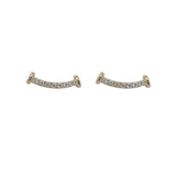 S925 Silver Smiley Face Earrings with Zirconium Diamond Inlay