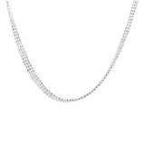 S925 Sterling Silver Sparkling Italian Three-Layer Bead Necklace