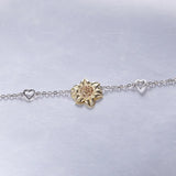 S925 Sterling Silver Sunflower Bracelet Two-Color Boutique Jewelry