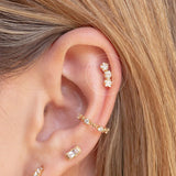 S925 Sterling Silver CZ Star Earrings for Women