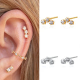 S925 Sterling Silver CZ Star Earrings for Women