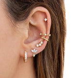 S925 Sterling Silver CZ Star Earrings for Women