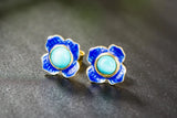 S925 Vintage Thai Leaf Flower Earrings