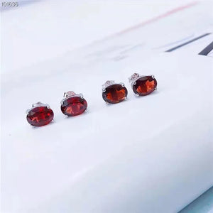 S925 Sterling Silver Garnet Earrings