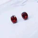 S925 Sterling Silver Garnet Earrings