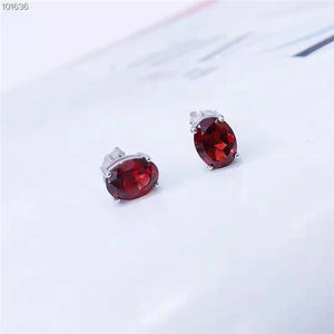 S925 Sterling Silver Garnet Earrings