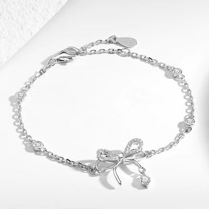 S925 Sterling Silver Women's Bow Bracelet for Europe & America Holiday