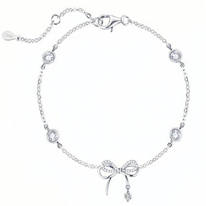 S925 Sterling Silver Women's Bow Bracelet for Europe & America Holiday