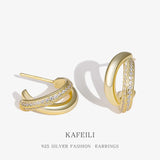 S925 Fungus Nail Texture Twist Separation Craft Earrings