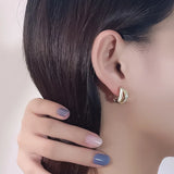 S925 Fungus Nail Texture Twist Separation Craft Earrings