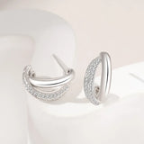 S925 Fungus Nail Texture Twist Separation Craft Earrings