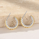 S925 Fungus Nail Texture Twist Separation Craft Earrings