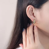 S925 Fungus Nail Texture Twist Separation Craft Earrings